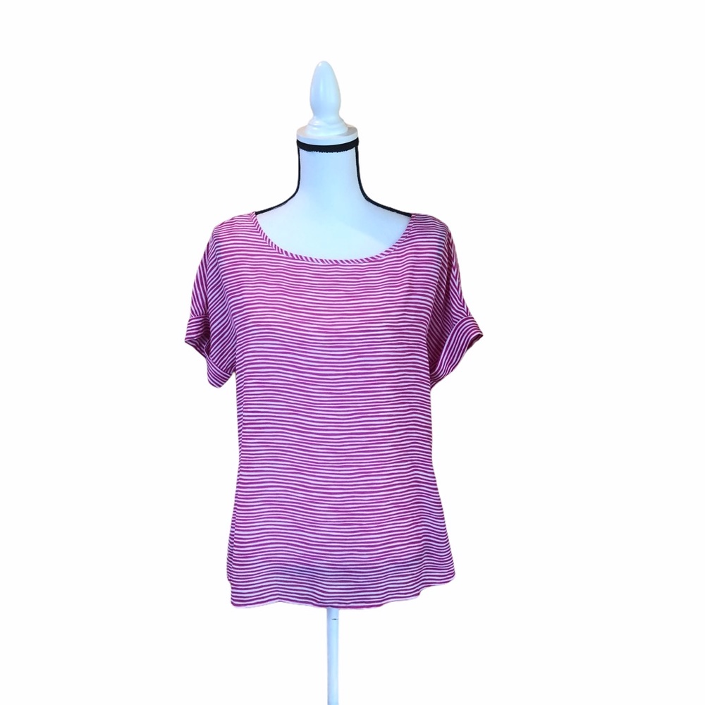 Banana Republic SS roll up sleeve stripe